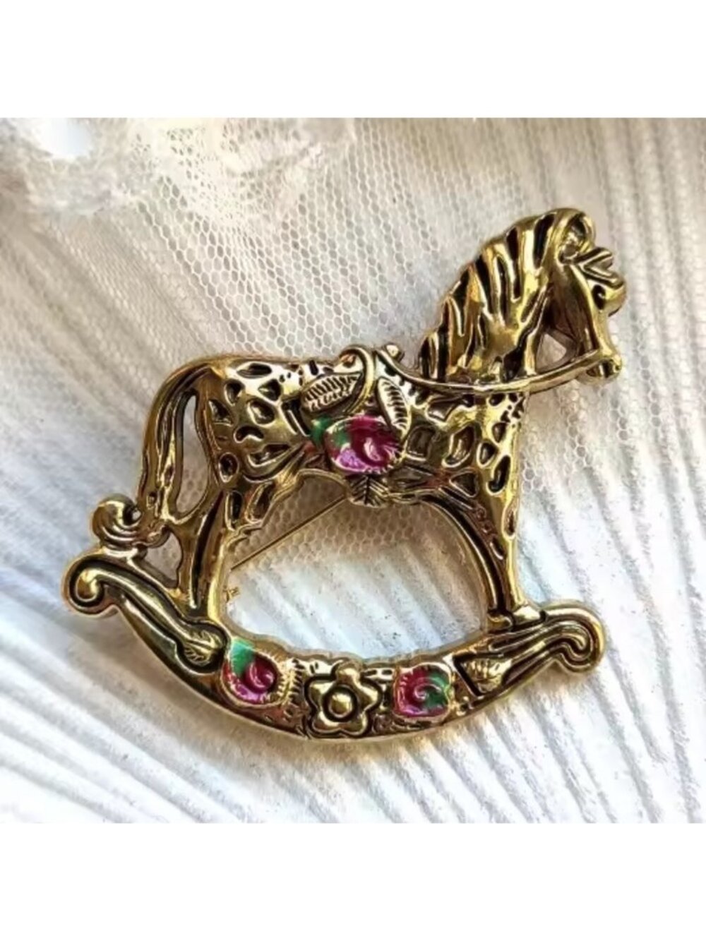 Vintage Rocking Horse Pegasus Brooch